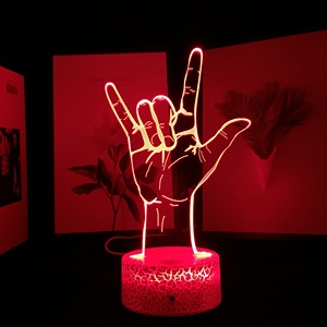 <span class=keywords><strong>Lampe</strong></span> <span class=keywords><strong>LED</strong></span> I Love U pour la décoration de la chambre d'enfant, <span class=keywords><strong>lampe</strong></span> <span class=keywords><strong>LED</strong></span> <span class=keywords><strong>manga</strong></span> 3D, alimentation tactile, cadeau d'anniversaire, dropshipping - Product Image 2