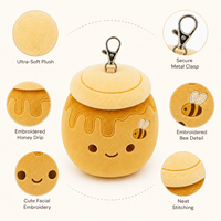 Peluche AI Pot de Miel, Coque en Maille de Polyester, Rembourrage en Coton PP, Pendentif Porte-clés 11-30cm, Cadeau de Fête pour Enfants et Adultes