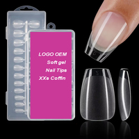 OEM 120/552 pièces/boîte embouts d'ongles ultra-minces sans couture vente à chaud XXS embouts d'ongles en gel semi-mat pour logo sans doigts