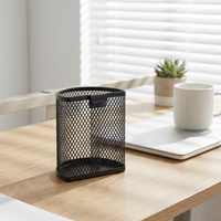 Support de stylos suspendu en maille métallique demi-rond, organisateur de bureau peu encombrant pour le rangement de fournitures de bureau, scolaires et domestiques