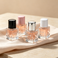 Vente en gros de flacons de parfum carrés à col serti de 15 ml, flacon pulvérisateur haute pression, estampage à chaud, boîte cadeau personnalisée, OEM