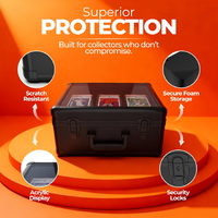 Caja de Almacenamiento Protectora Rígida con Ventanas para Más de 120 Tarjetas Graduadas PS/A BGS SGC, Estuche de 3 Filas con Cerradura de Llave