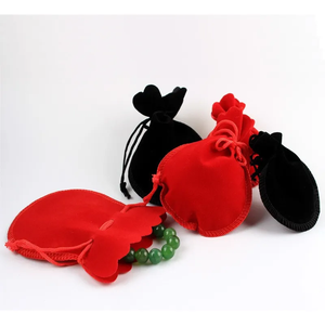 TopTie, bolsa de almacenamiento de joyas de terciopelo ecológica, diseño de Chakra de corazón, colores personalizables, cierre de botón, lazos de cinta para - Product Image 3