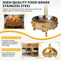 Usine directe luxe chauffe-plat ensemble de buffet en or ensemble de chauffe-plats en acier inoxydable