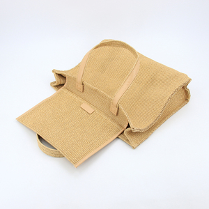 לוגו מותאם אישית קש תיק נשים קיץ rffia bag handecoal-תיק כתף קניות ידידותי - Product Image 4