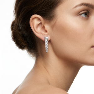 Boucles d'oreilles tendance en argent sterling Karats pour femme, avec perles d'eau douce et moissanite, serties en clos, 2,5g, design géométrique, à crochet - Product Image 5