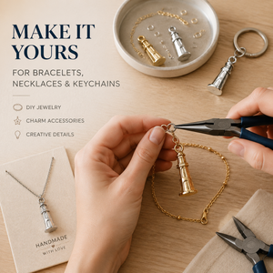 จี้รูปประภาคารโลหะผสมทองและเงิน งานแฮนด์เมด สำหรับสร้อยข้อมือ สร้อยคอ พวงกุญแจ งานฝีมือโลหะ - Product Image 5