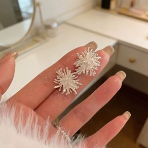 Flower Stud Earrings 925 Silver Zinc Alloy Party Women Korean Style - Product Image 4