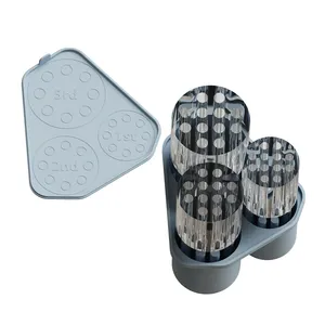 BPA ücretsiz kullanımlık 3 adet silikon silindir silikon buz küpü kalıp tepsisi kapaklı 30-40 Oz Tumbler bardaklar