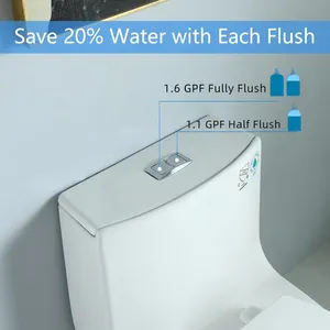 Belle conception entièrement jupette 12 "siphon en S toilette <span class=keywords><strong>de</strong></span> salle <span class=keywords><strong>de</strong></span> bain en céramique d'une seule pièce - Product Image 6