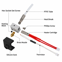 Suku Cadang Printer 3D Grosir 24V 40W Kit Hotend Terakit Nozzle Kuningan 0.4mm 22g untuk Elegoo Neptune 3 Pro/Plus