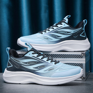 Zapatillas Deportivas Casuales para Hombre, Negras, de Malla, con Cordones, Punta Redonda, Transpirables, Suela de Goma, Entresuela de EVA, para Todas las Temporadas, Venta al Por Mayor - Product Image 4