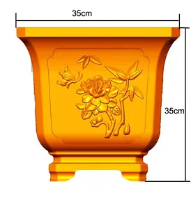 Squisito ornamentale stile cinese antico prefabbricato in calcestruzzo fioriera vaso stampo per l'home office e la società