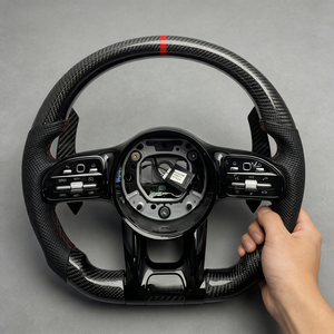 Volante de Fibra de Carbono para <span class=keywords><strong>Mercedes</strong></span> Benz W176 W177 AMG GT W245 W246 W247 W211 W212 W213 W463 GLC GLE GLK GLS - Product Image 2