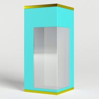 Boîte de dossier cadeau en papier artistique personnalisée avec fenêtre transparente Doublure en éponge Matériaux recyclés Impression colorée Taille personnalisée acceptée