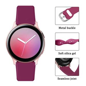 Correa de reloj de silicona suave de 20mm para Samsung Galaxy Watch <span class=keywords><strong>42mm</strong></span> Active2 40mm 44mm Correa deportiva para Gear S2 Active 2 Huami <span class=keywords><strong>Amazfit</strong></span> - Product Image 5