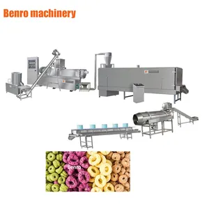 Chocolate corn puff snacks machine cereal corn flakes extruder puffed corn rice food processing line