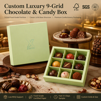 Boîte cadeau en carton pour chocolat, avec logo gaufré OEM ODM, matériaux recyclés artisanaux, qualité alimentaire, séparateurs en carton, finition mate, couvercle et base