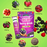 Boisson en gros de baies d'açaï avec graines de chia, saveurs fraise, cerise, sureau, framboise, canneberge – Boisson beauté aux baies d'açaï