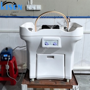 Machine de spa capillaire Kisen de haute qualité avec garantie d'un an, bac à shampooing haut de gamme à deux réservoirs pour le lavage des cheveux - Product Image 4