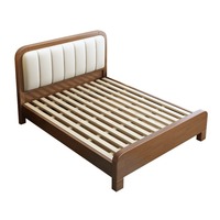Tempat Tidur Tunggal Kayu Solid Desain Modern Warna Oak 1.2m Laci Penyimpanan 1.5m Tinggi Kotak Penyimpanan Tekanan Udara Tempat Tidur Empuk Kamar Tidur