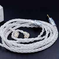 KZ 8 Core Argent plaqué Mise à niveau Câble pour écouteurs Cordon audio détachable 3.5mm 90-3