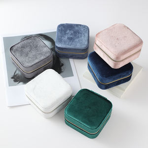 Estuche de Viaje Personalizado para Joyas de Terciopelo, Organizador de Joyas Portátil con Cierre, Caja de Almacenamiento de Joyas de Terciopelo para Damas con Logotipo Impreso - Product Image 2