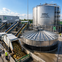 Cuve de digestion anaérobie sur mesure à boulons, en acier au carbone 316L, 500-5000m³, CSTR, pour biogaz, fumier, boues, déchets alimentaires, déchets organiques