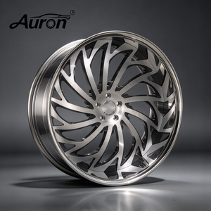 Jante en alliage d'aluminium Auron 5.25x17 Noir brillant avec rayons rouges, 2 pièces moulées, pour la mise à niveau et la rénovation de voitures particulières, vente en gros - Product Image 1