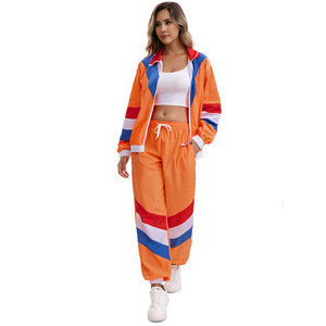 Survêtement Femme Rayé Orange Bleu Rouge Style Vintage Léger Décontracté pour Fête et Spectacle S-XXL - Product Image 4