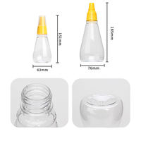 Conteneur de miel en plastique Squeeze 300ml Bouteille de récipient de miel avec bouchon à rabat jaune Bouteille distributrice