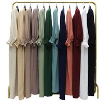 Multi Color Abaya 2024 Nouvelle Femme Vente en Gros Muslim Lady Long Sleeve Breathable Fancy Dress Palestinian Abaya