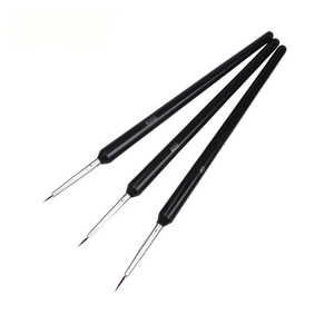 Juego de 3 Pinceles Negros para Decoración de Uñas, Pinceles para Delinear y Pintar Uñas, para Líneas Largas, Detalles y Diseños Finos - Product Image 2