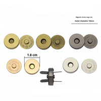 Stock 18mm circulaire bouton pression magnétique fait à la main bricolage accessoires de quincaillerie pour sac vêtement fabrication métal boucles magnétiques