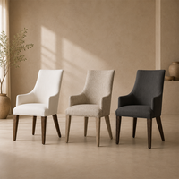 Chaise de salle à manger en bois confortable, dossier haut, siège rembourré, pieds coniques, fauteuil en tissu pour les cafés des écoles/campus