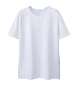 T-shirt décontracté à manches courtes et col rond pour homme, en tricot Sorona 230 g/m², blanc uni, coupe ample - Product Image 2