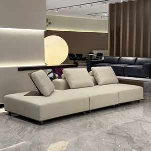 İtalyan tarzı büyük düz oturma odası kanepe ışık lüks uzanmış döşemeli ince keten modeli odası modülü kombinasyonu - Product Image 4