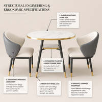 Ensemble table à manger en cuir blanc Offres Spéciales pour réunions et dîners