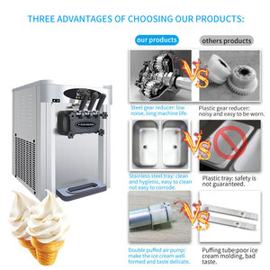 Machine à glaces à 3 saveurs pour table, 2000W, machine à glaces Vevor 25-32L, machine à faire des glaces pour la maison - Product Image 5