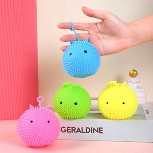 Hot Sale TPR Luminous Cuties Stress Relief Puffer Flashing Bouncy Spiky <b>Ball</b> <b>Squeeze</b> Decompression Toys for Kids Boys and Girls - Product Image 2