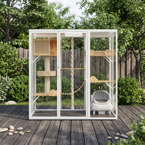 Villa pour chat en bois massif robuste, style cage pour chats de grande taille, mobilier pour animaux de compagnie extra large pour chats, vente en gros - Product Image 4