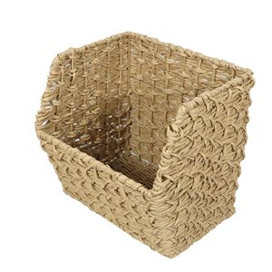 Panier de rangement minimaliste sur mesure en faux rotin pour collations et fruits ; panier de rangement incliné transfrontalier pour salon - Product Image 1