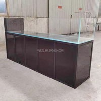 Aquarium en verre de luxe commercial, grand et long, sur mesure, pour salon et réception d'hôtel