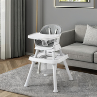 Chaise haute multifonctionnelle en plastique pour bébé - Table polyvalente pour repas et apprentissage avec siège inclinable pour nourrissons de plus de 6 mois 2026