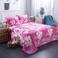 Parure de draps de style européen et américain, imprimée en 3D avec une grande rose rouge, imperméable, 100% polyester, antistatique, 400TC