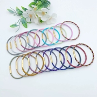 Bracelet tendance ultra-fin en fil d'acier inoxydable, minimaliste et élégant, avec perles de riz et fermoir à vis doré, pour la création de bijoux DIY