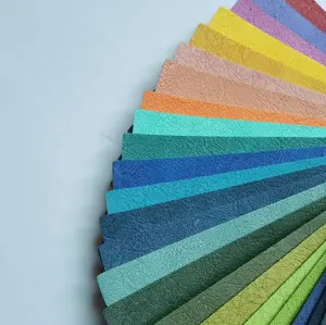 30 cores pronto para enviar novo design não tecido, suporte em relevo mudança de cor térmica couro pu material de cobertura