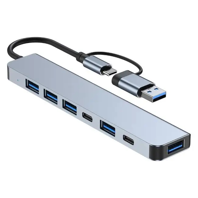 Bộ Chia USB Đa Cổng Giá OEM 3.0 Bộ Chia USB Đa Cổng 3.0 2.0 Cổng SD PD TF Cho Máy Vi Tính Chuyên Nghiệp Bộ Chuyển Đổi 7 Trong 1