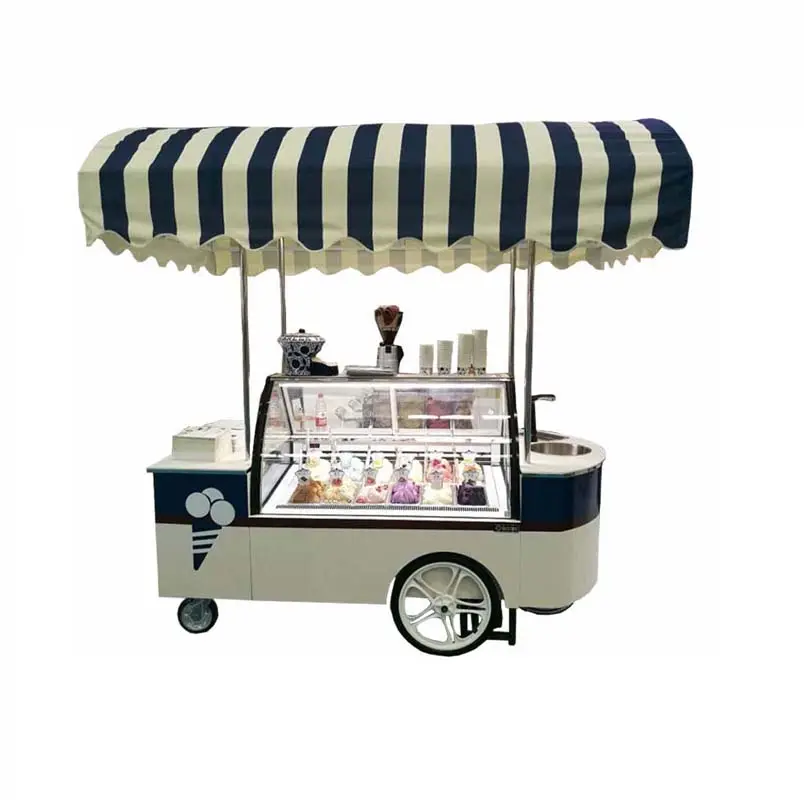 220V 50 60HZ Với Bánh Xe Lớn Ice Cream Bán Hàng Tự Động Xe Để Bán Tủ Lạnh Popsicle Ice Cream Giỏ Hàng