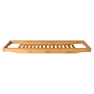 Étagère de rangement rectangulaire autoportante en bambou pour baignoire, 70x14.5x4cm, pour salle de bain et spa - Product Image 5